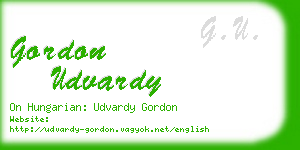 gordon udvardy business card
